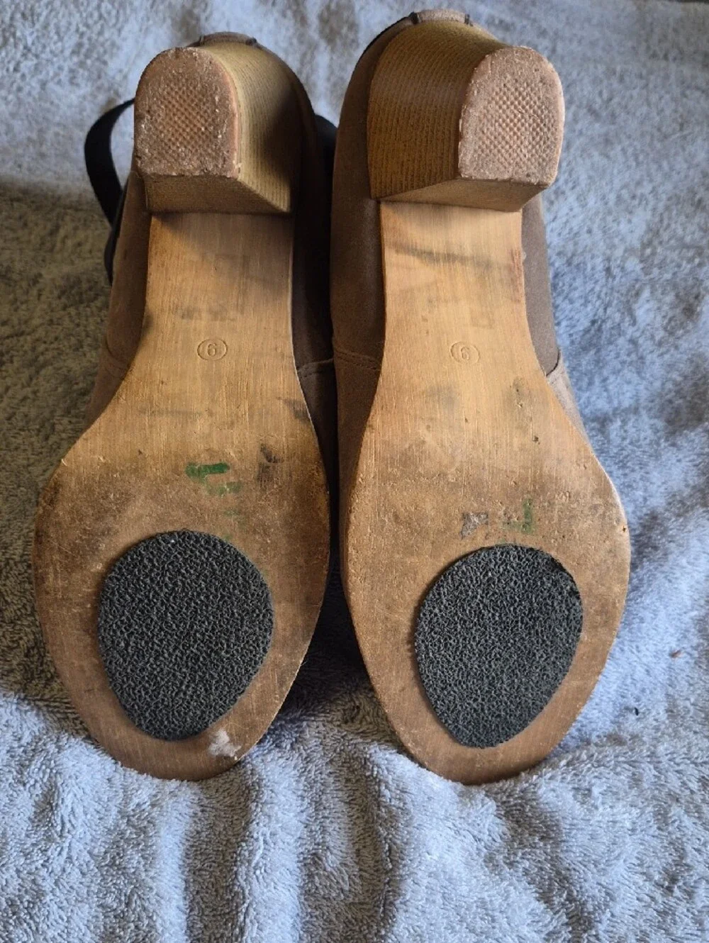 Women's Taupe Ankle Boots with Black Strap Detail